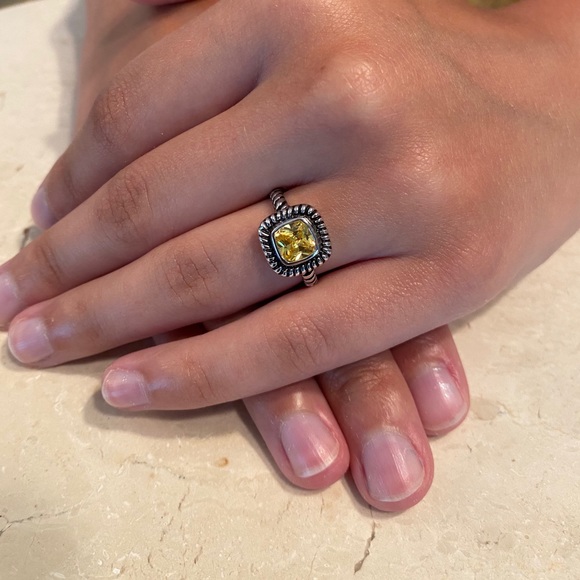 .925 Sterling Silver Yellow Cz Ring - Picture 7 of 15